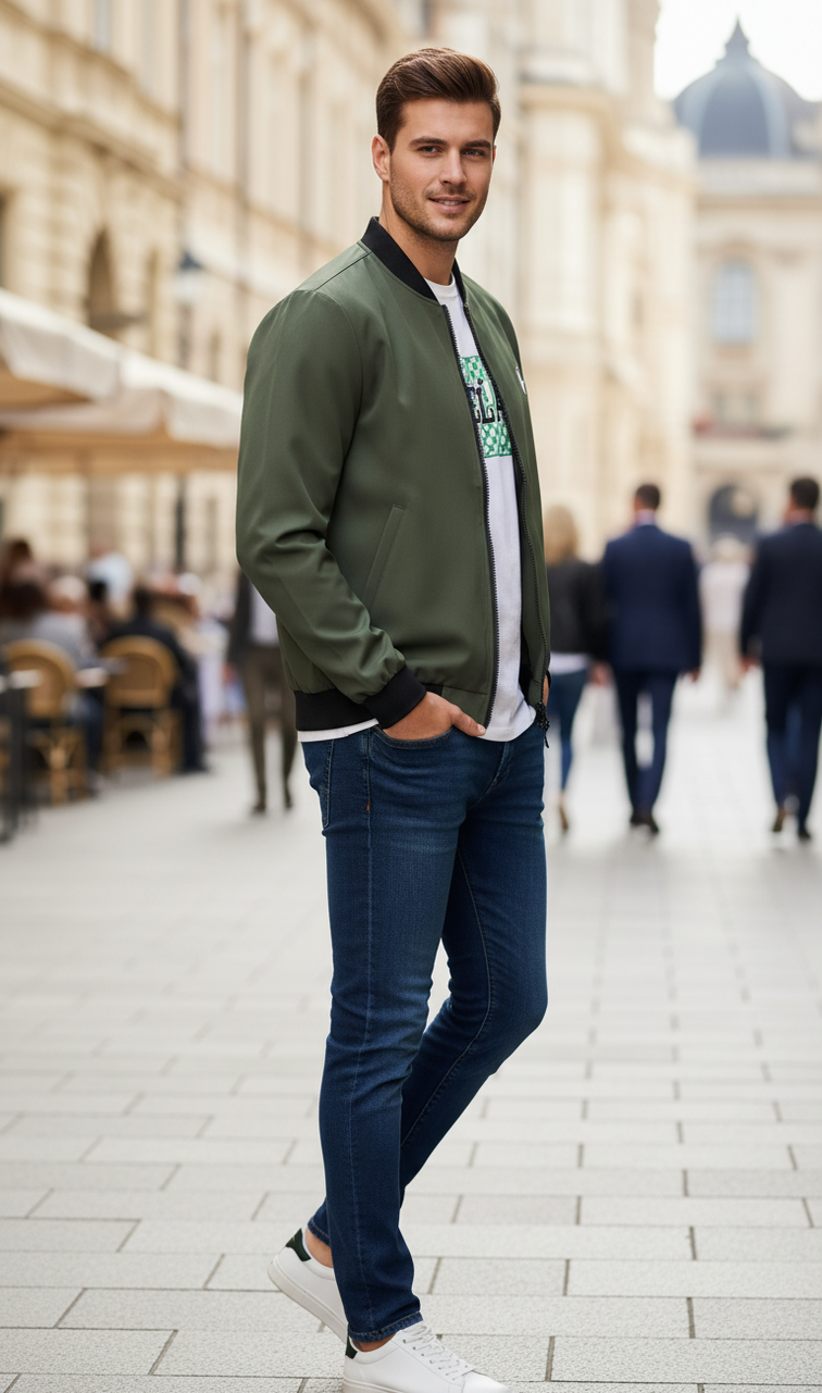 ✨ Casual Zip‑Up Baseball Collar Outerwear